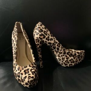 “Kelsi Dagger” Leopard Print Fur Heels